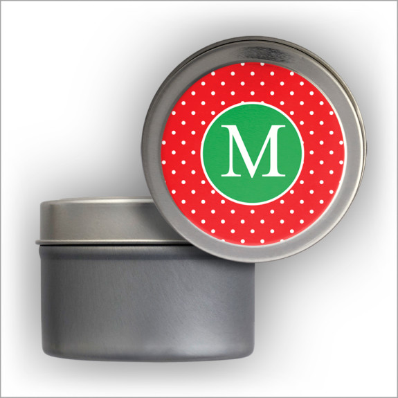 Red/Green Address Labels Tin