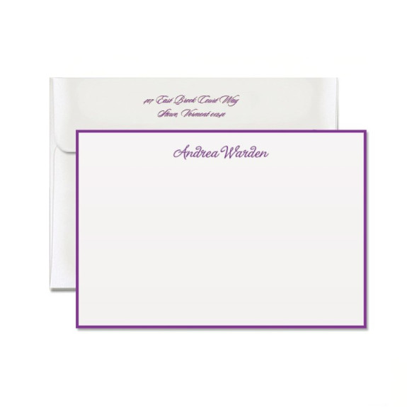 Letterpress Plum Hand Bordered Card
