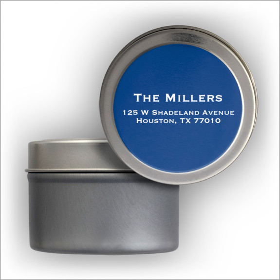Colorful Labels Tin - Blue