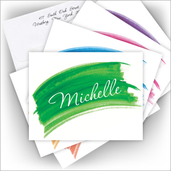 Watercolor Swish Fold Notes