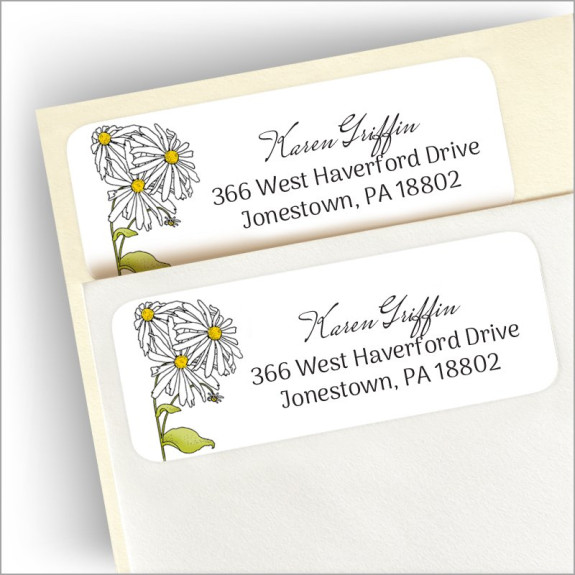 Whimsical Daisy Return Address Labels