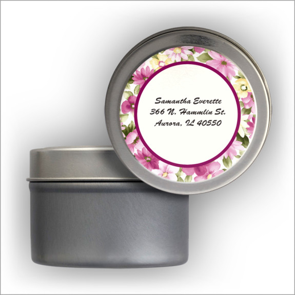 Spring Flora Return Address Labels Tin