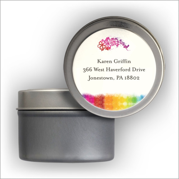 Hippy Rainbow Label Tin