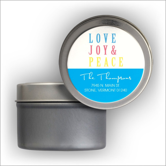 Peace, Love Label Tin