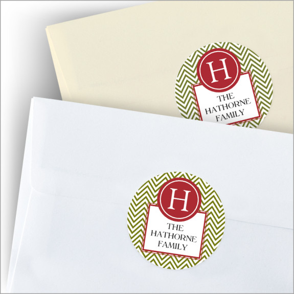 Green Initial Gift Seals