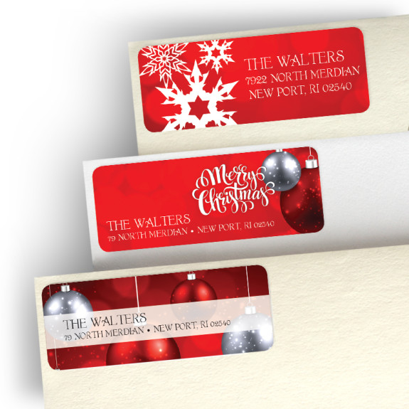 Christmas Bulbs Address Label