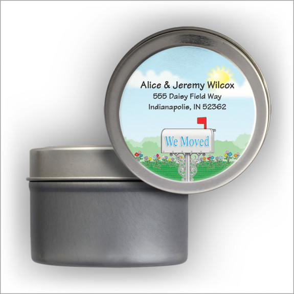 Moving Big Home Address Labels Tin