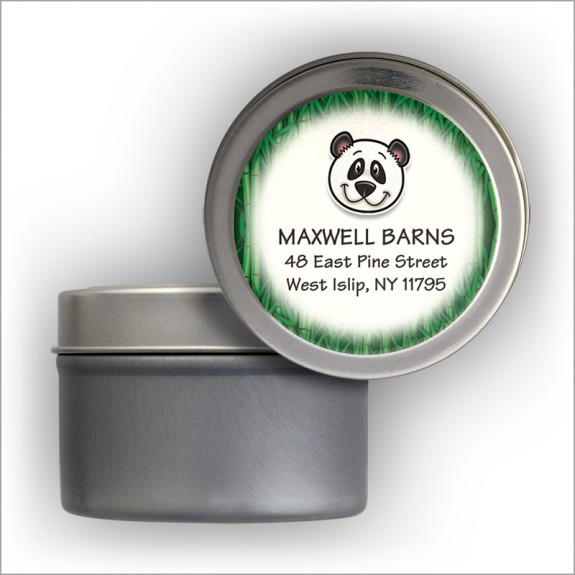 Panda Address Labels Tin