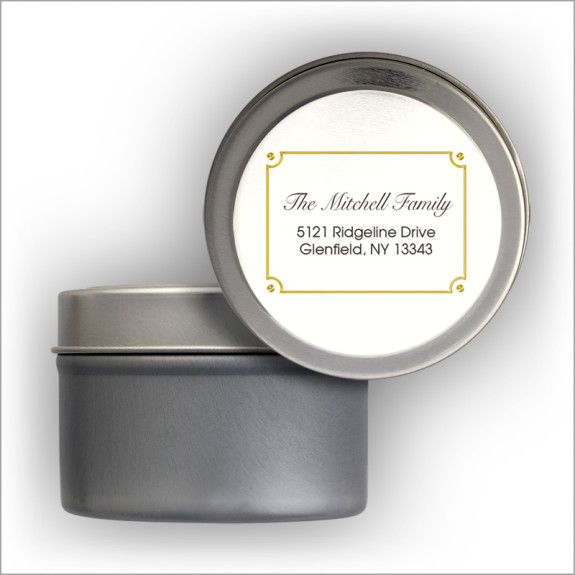 Classic Design 18 Address Labels Tin