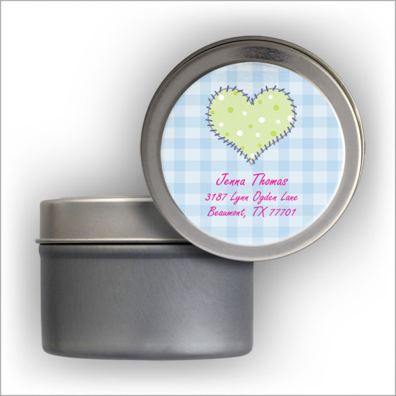 Gingham Address Label Assortment Pack Tin