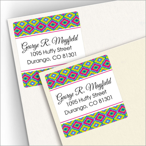Moroccan 2 Square Address Labels