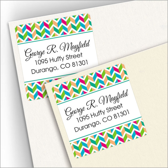 Chevron 2 Square Address Labels
