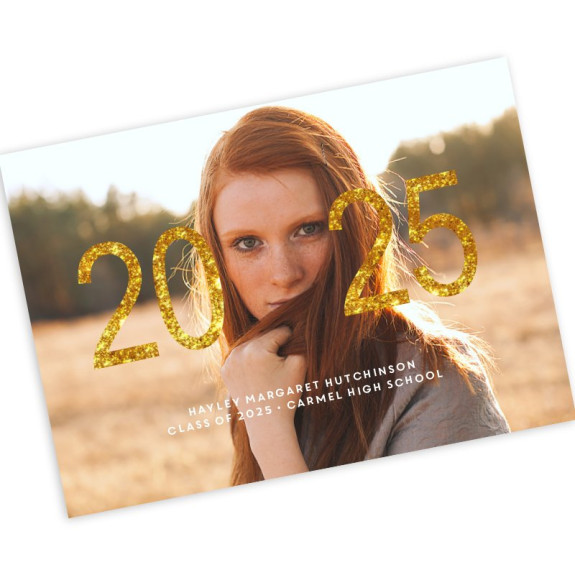 Graduation Shimmer Year Photo Card