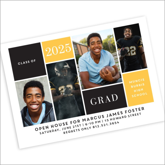 Grad Color Blocks Invitation