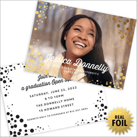 Foil Bubbles Photo Card Invitation