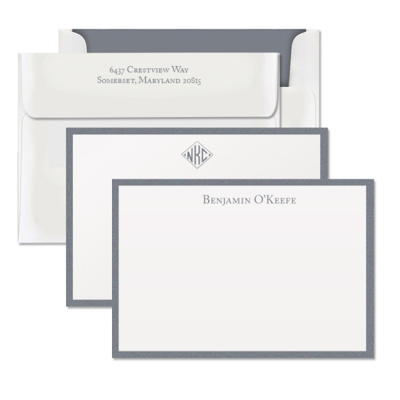 Wide Charcoal Metallic Bordered CRC