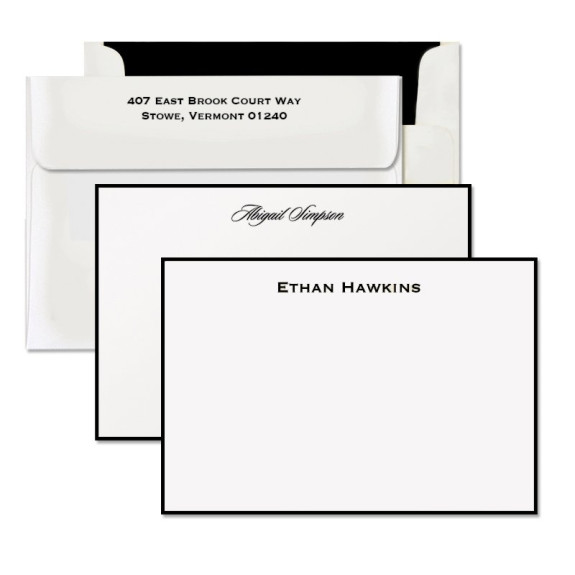 Letterpress Black Hand Bordered Card