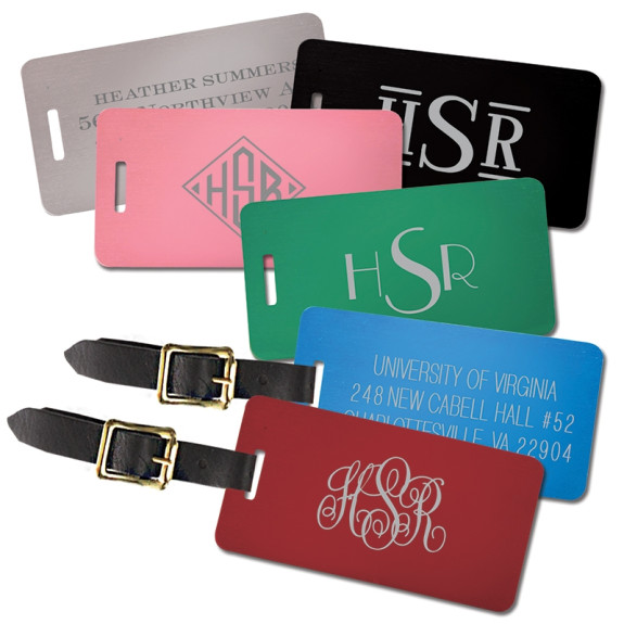 Colorful Engraved Luggage Tags Monogram