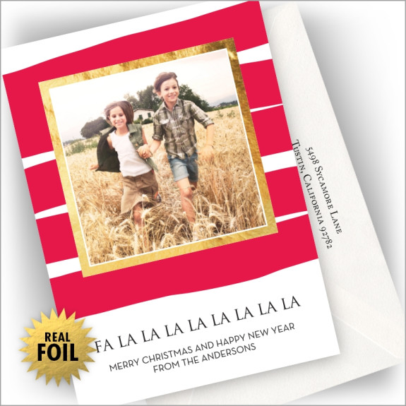 Wavering Stripe Holiday Photocard