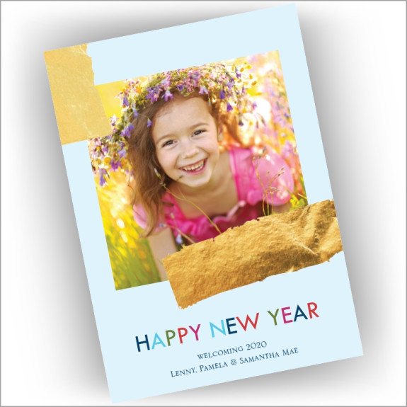 Gilded Streaks Holiday Photocard