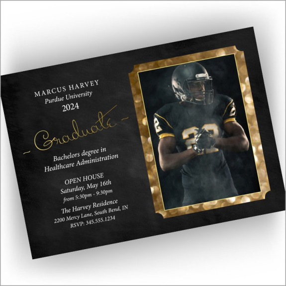 All That Glitters Frame Graduation Invitation