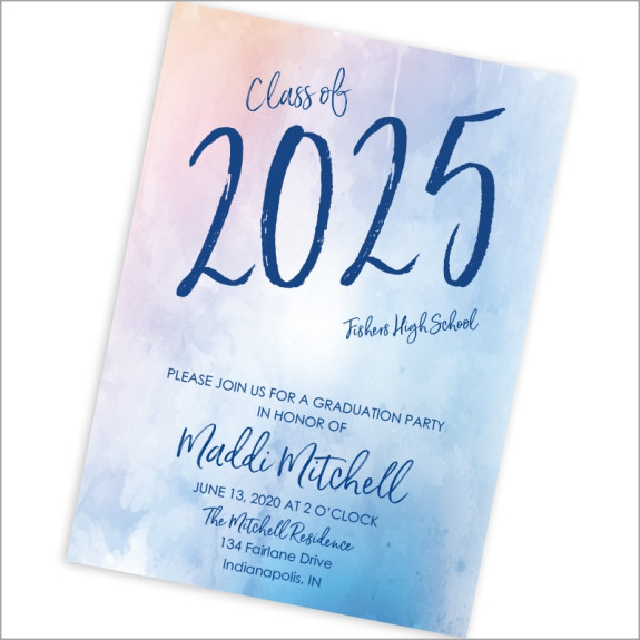 Watercolor Wash Graduation Invitations