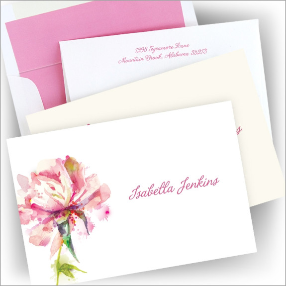 Watercolor Peony Notes