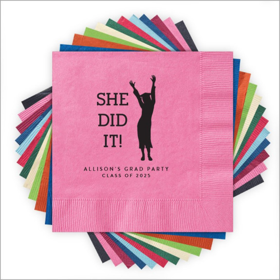 She Did it!- Letterpress Napkins