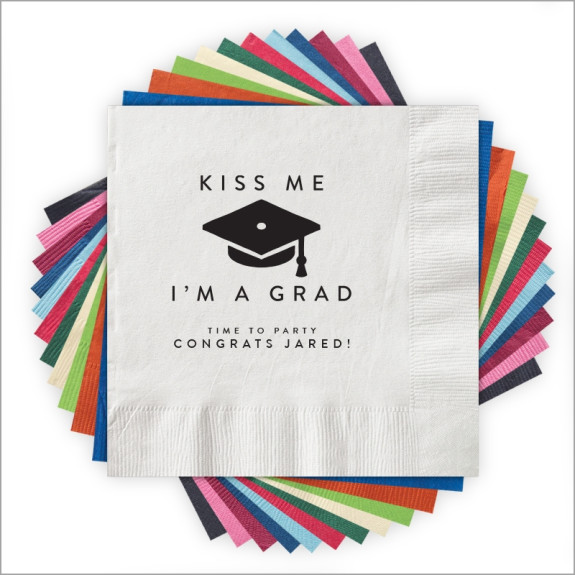 Kiss Me Grad - Letterpress Napkins