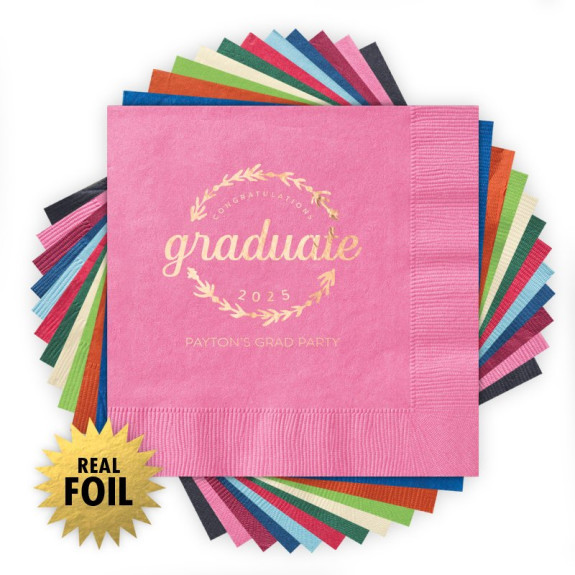 Graduation Wreath Foil Napkins