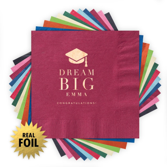 Dream Big Grad Cap - Foil Napkins