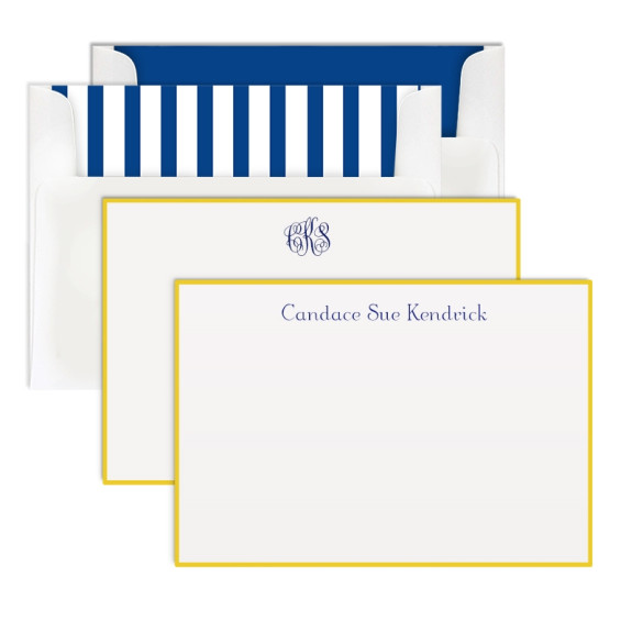Lemon Hand Bordered Correspondence Cards