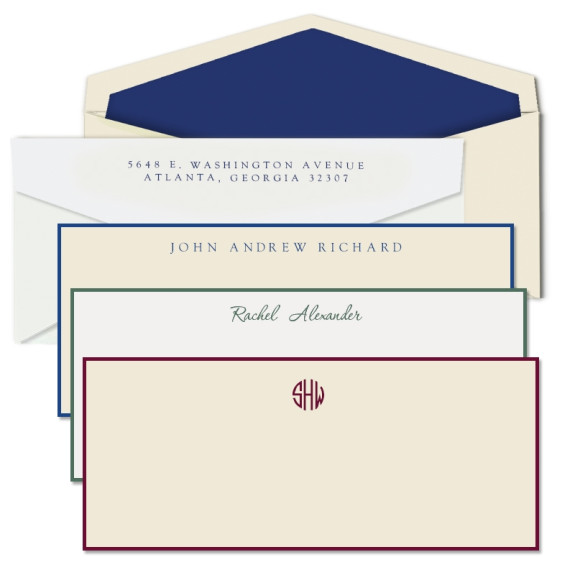 Slender Hand Bordered Correspondence Cards