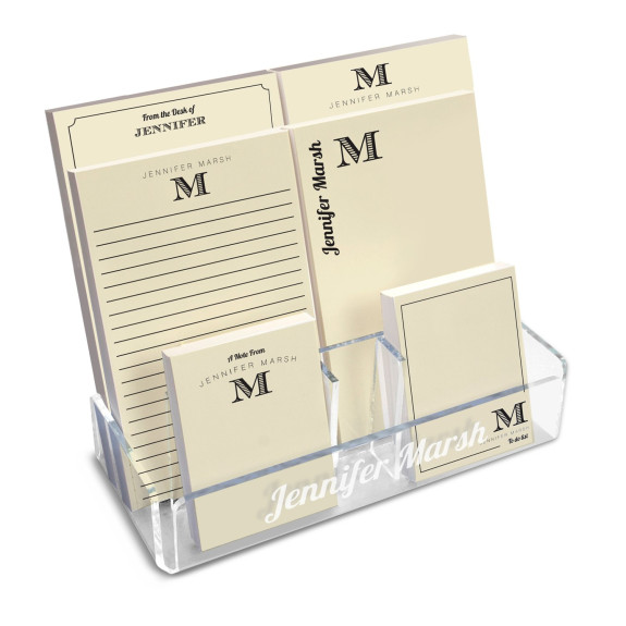 Initial Memo Pad Set with Acrylic Holder