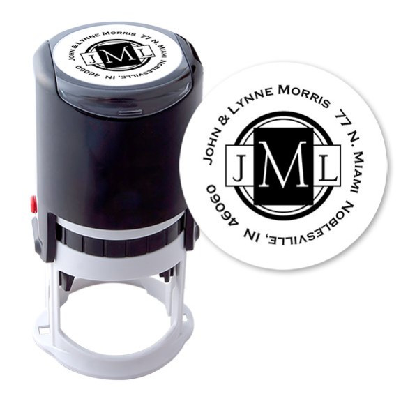 Block Monogram Round Stamper