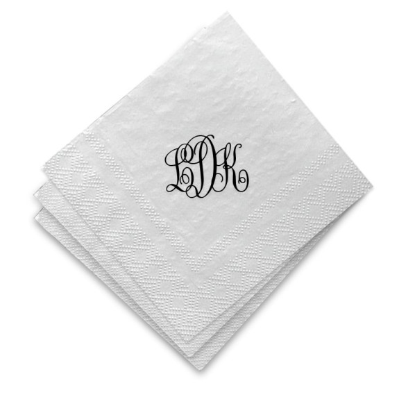 Textured Beverage Napkins - Format 1 & 2 - Monogram