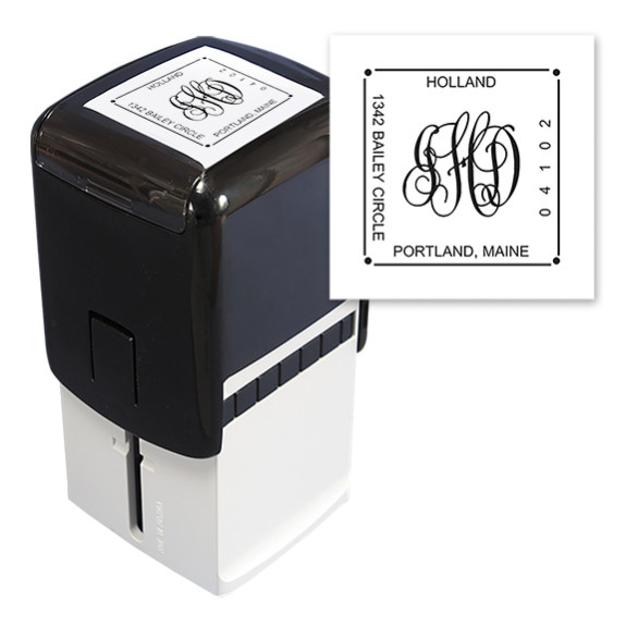 Script Monogram Square Stamper