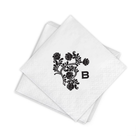 Designer White Beverage Napkins - Format D