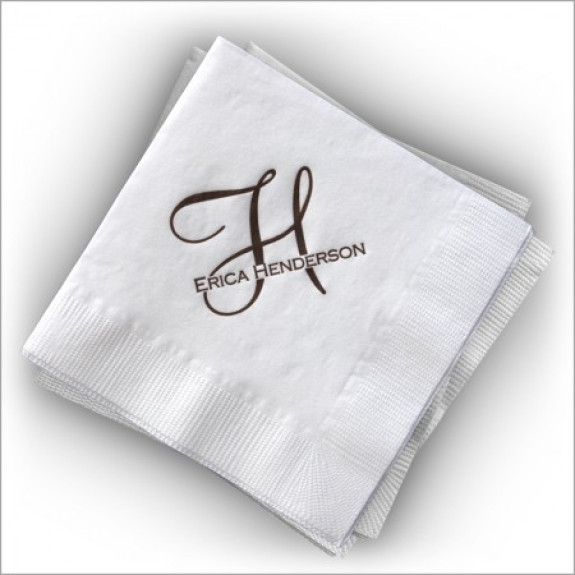 Designer White Beverage Napkins - Format E