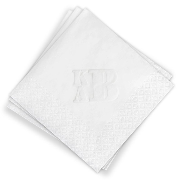 Embossed Monogram Beverage Napkins