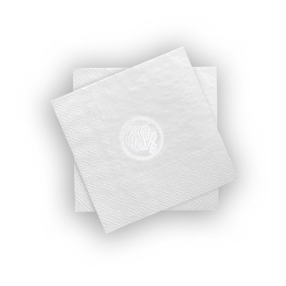 Embossed Monogram Napkins - Beverage