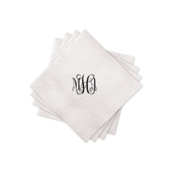 DYO Premium Linen-Like Beverage Napkins with Monogram