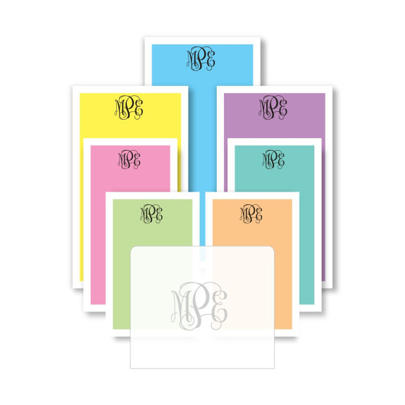 Spring Fling Memo Pads & Holder - with Monogram