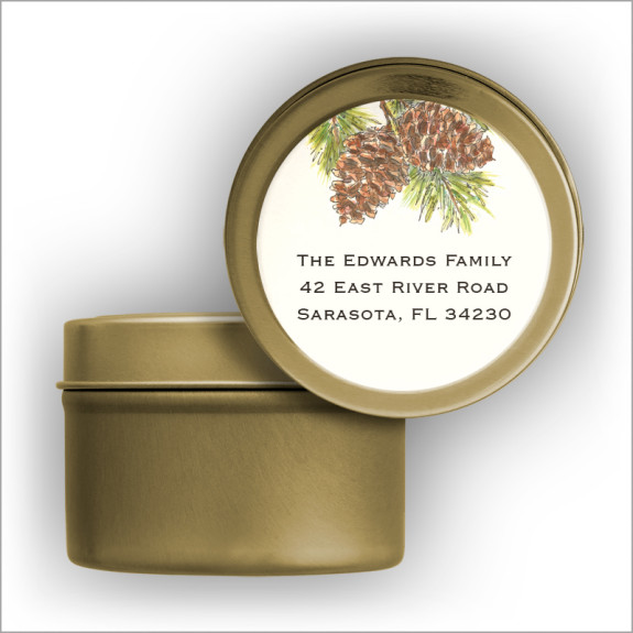 Fir Branches Labels Tin