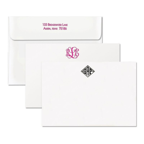 Letterpress Cards with 100% Cotton Paper - with Monogram
