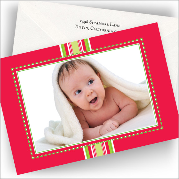 Red Ribbon Photo Cards - Horizontal