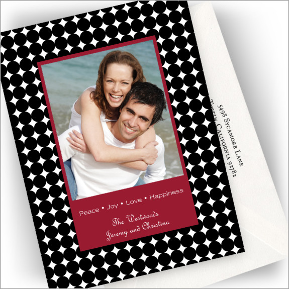 Black Modern Dots Photocards