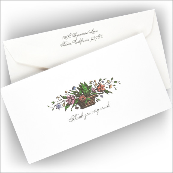 Basket Bouquet Slender Notes - Thank You
