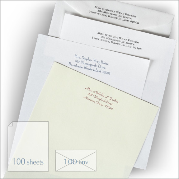 Best Value! Our Standard Box - Qty 100 Shts 100 Env.