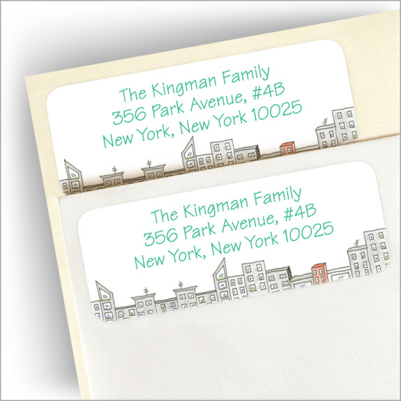 Cityscape Return Address Label